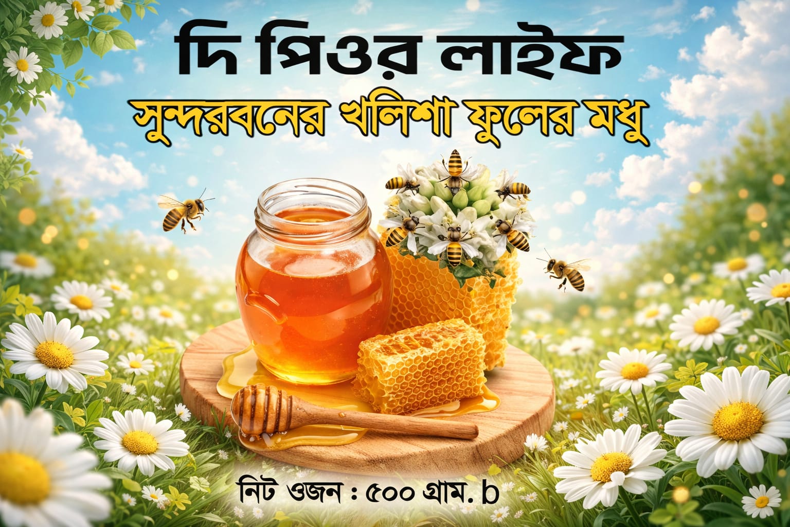 সুন্দরবনের খলিশা ফুলের মধু ৫০০ গ্রাম | Pure Khalisha Honey | The Pure Life